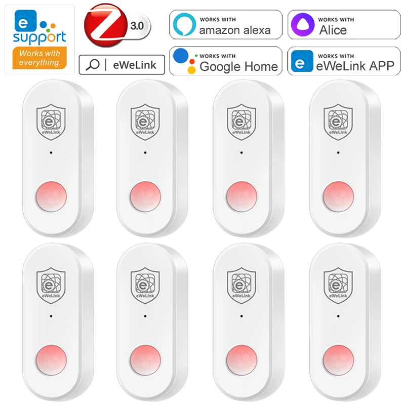 EWeLink Zigbee PIR Infrared Detector Human Motion Sensor Smart Home Security Anti-theft Work With Gateway Alexa Alice Zigbee 3.0