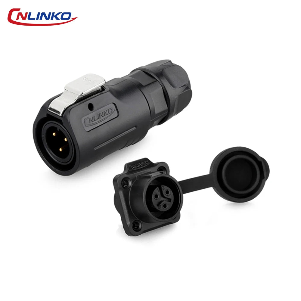 CNLINKO M12 IP68 Circular Solder Connector Male/Female Panel Mount PBT Housing Quick Lock for Marine & Industrial Automation