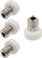 4pcs E17 to E12 Light Socket Adapter Intermediate E17 to Candelabra E12 LED Lamp Base Holder Converter