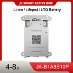 JK SMART ACTIVE BMS B1A8S10P 4S 5S 6S 7S 8S Smart Bms 100A Lifepo4 Li-Ion LTO Battery Active Balance 1A BT CANBUS Heat RS485