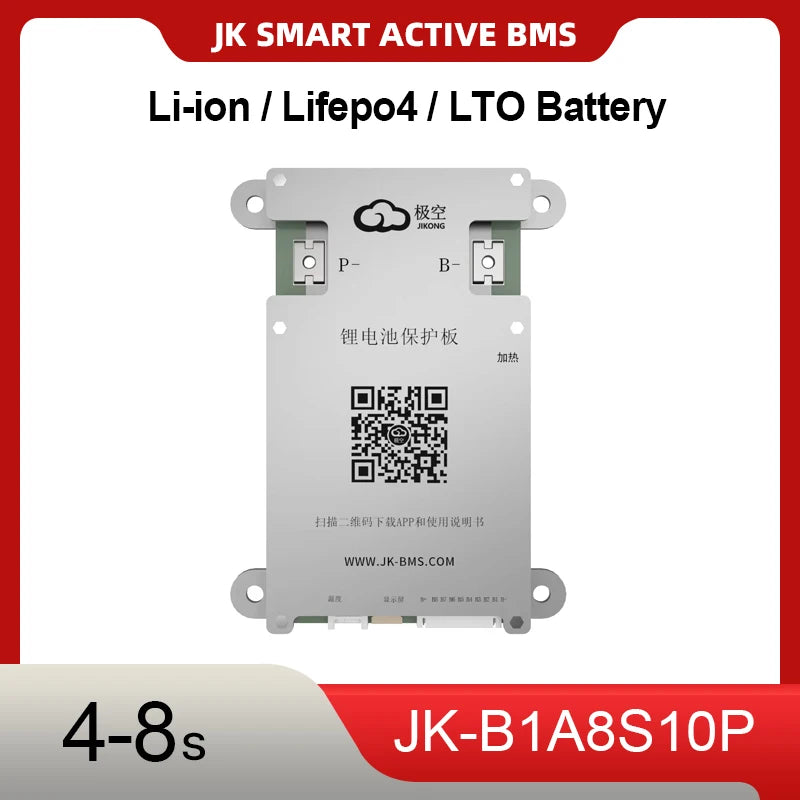 JK SMART ACTIVE BMS B1A8S10P 4S 5S 6S 7S 8S Smart Bms 100A Lifepo4 Li-Ion LTO Battery Active Balance 1A BT CANBUS Heat RS485