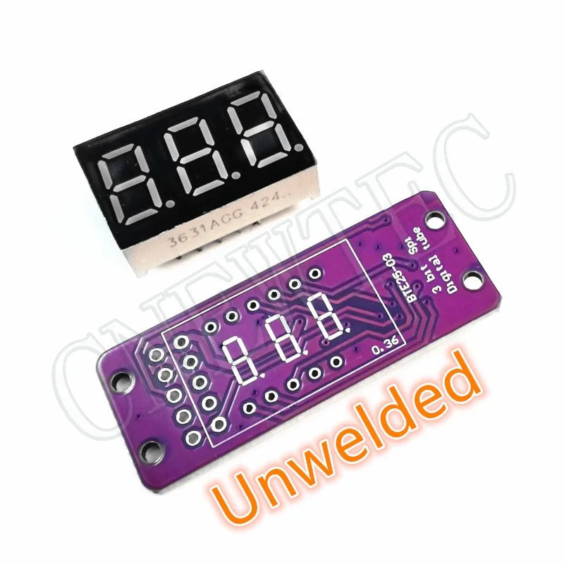 MAX7219 0.36 Inch 3 Bits Digital LED Display 7 Segment Module Unwelded 6 Color Available for Arduino STM32 STC AVR ESP32