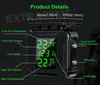 Extractme Tire Pressure Monitoring System Colorful Display Wireless TPMS Motorcycle Solar Charge Tyre Temperature Alarm Sensor