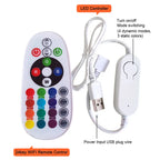 Wifi Bluetooth-compatible RGB COB LED Strip Light 5V 24key 44key Kit Remote Control 576LED High Density Linear Lights Flex Tape