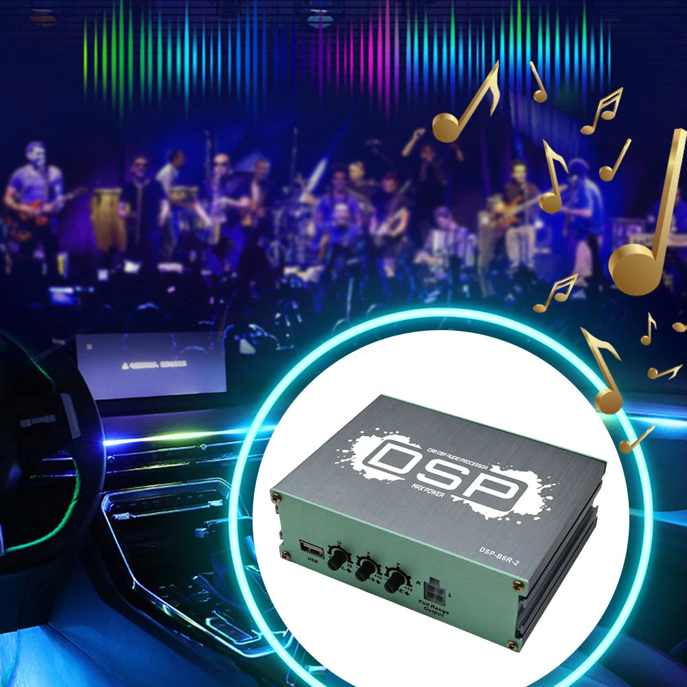 Car DSP Digital Audio Processor Support APP Control DSP Car Power Amplifier 6-Channel Output Audio Digital Sound Processor