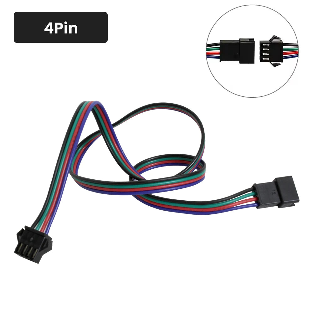 2Pin 3Pin 4Pin 5Pin JST LED Extension Cable Electric Wire 22AWG Male Female Connector For WS2811 WS2812 WS2813 RGBWW Strip Light