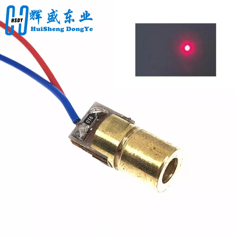 10PCS 5V 650nm 5mW Adjustable Laser Dot Diode Module Red Sight Copper Head Mini Laser Pointer