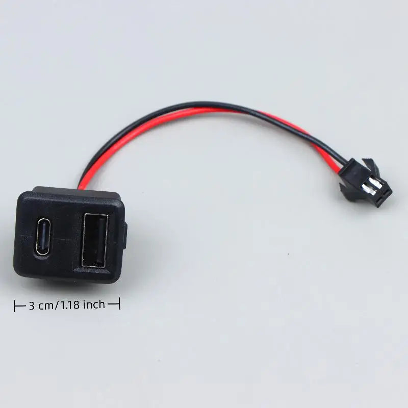 1/2/5Pcs Double Layer USB Female Base Type-C Socket With Cable Connector Female USB Lamp Charging Power Socket For Electronics