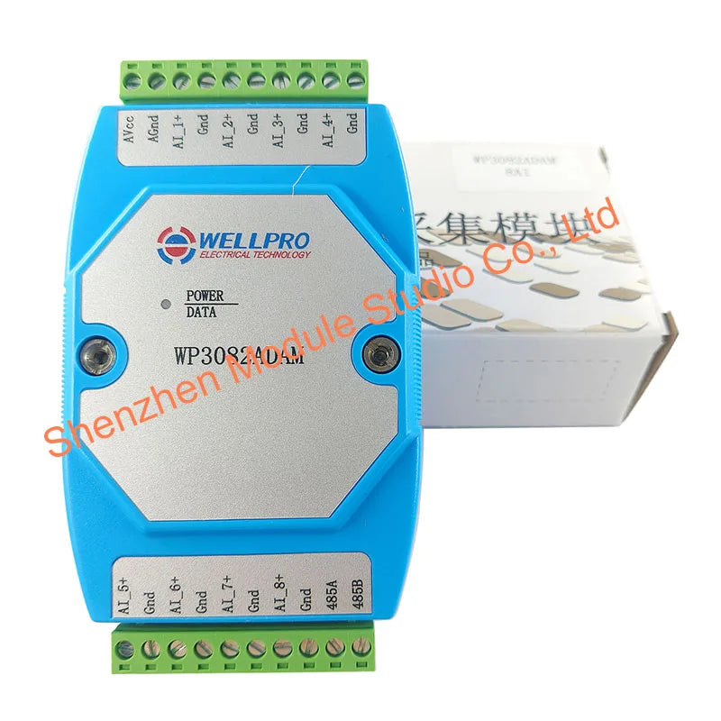 1PCS WP3082ADAM 8AI 0-20MA OR 4-20MA analog input module DIN RAIL RS485 MODBUS RTU communications