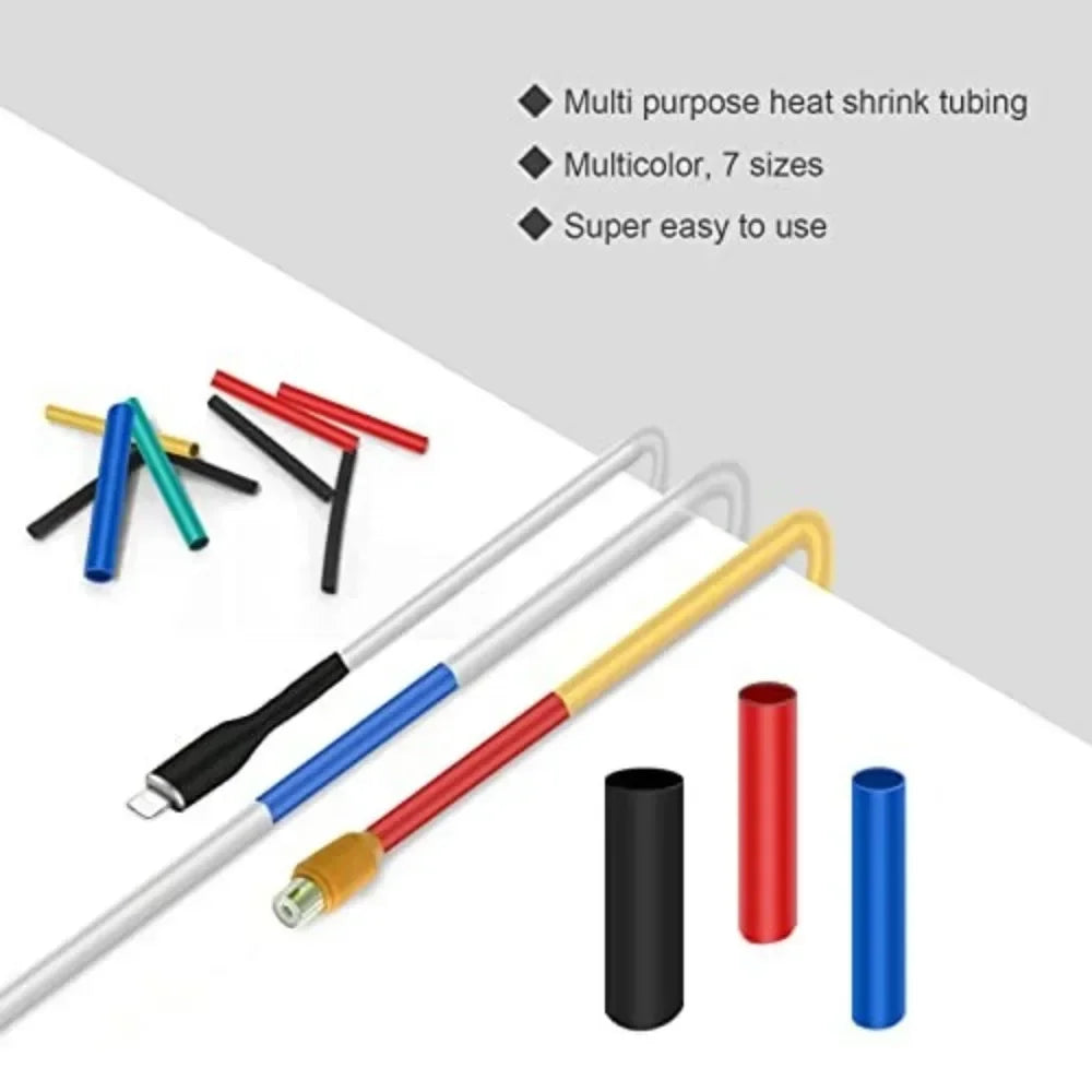 2:1 Shrinkable Wire Shrinking Wrap Tubing Wire Connect Cover Protection with 300W Hot Air Gun 127-10600pcs Heat Shrink Tube