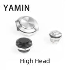 5pcs 12/16/19/22/25/30mm Ultra Short Electric Waterproof Power Reset Momentary Pressure Mini Push Button Switch Silver Black