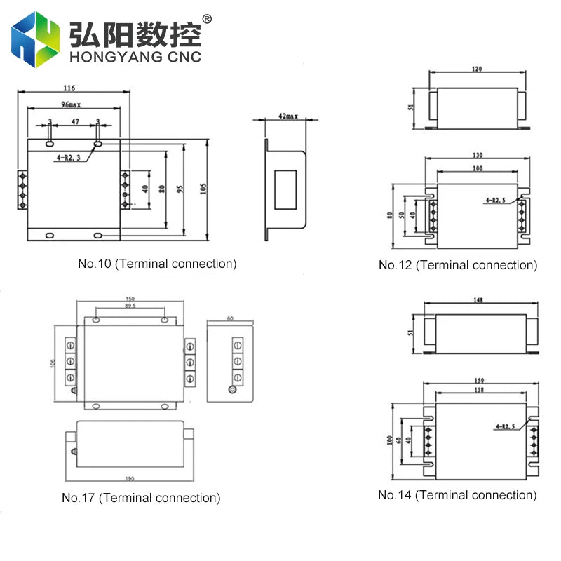 EMI Power Filter Fyln-12N-30A-U Universal 3-Phase Filter 30A 380V AC Power Electromagnetic Inverter Servo Filter