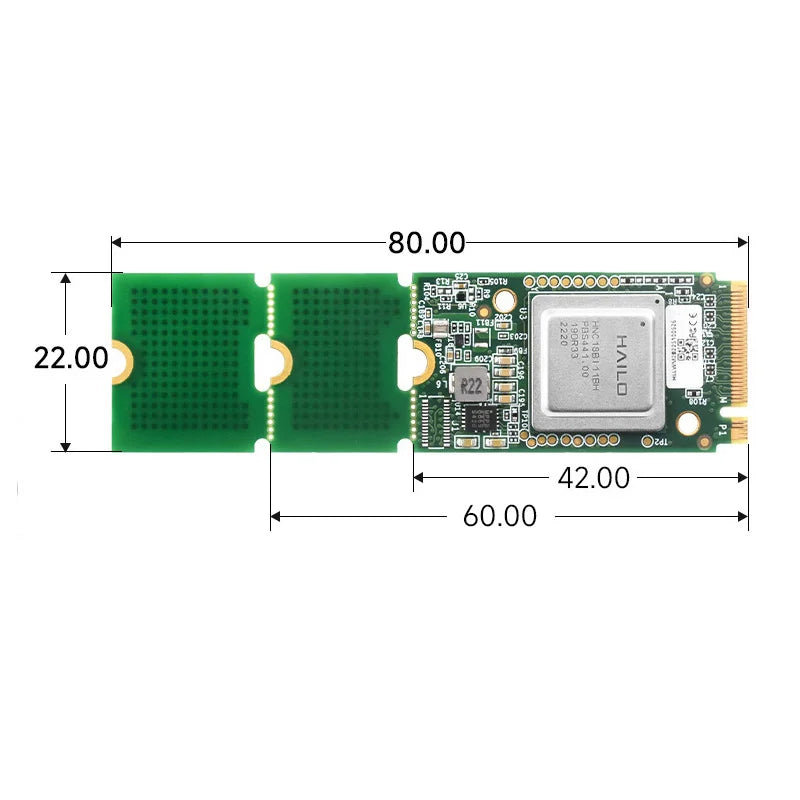Hailo-8 M.2 AI Accelerator Module Based On the 26TOPS Hailo-8 AI Processor Suitable For Raspberry Pi 5