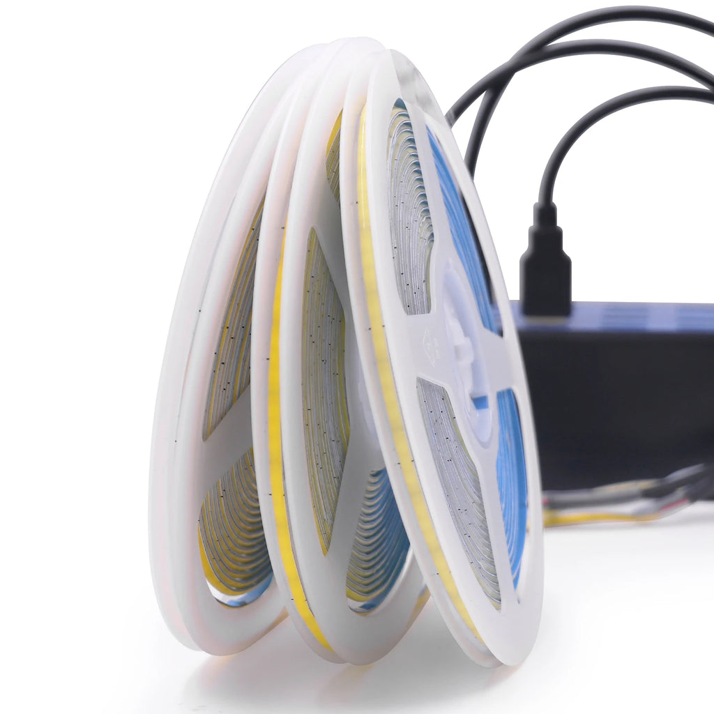 5V USB COB Led Strip Light 320 Leds/M White/Red/Green/Blue/Ice Blue/Pink PCB 3MM 5MM 8MM Flexible Ribbon Night Lamp TV Backlight