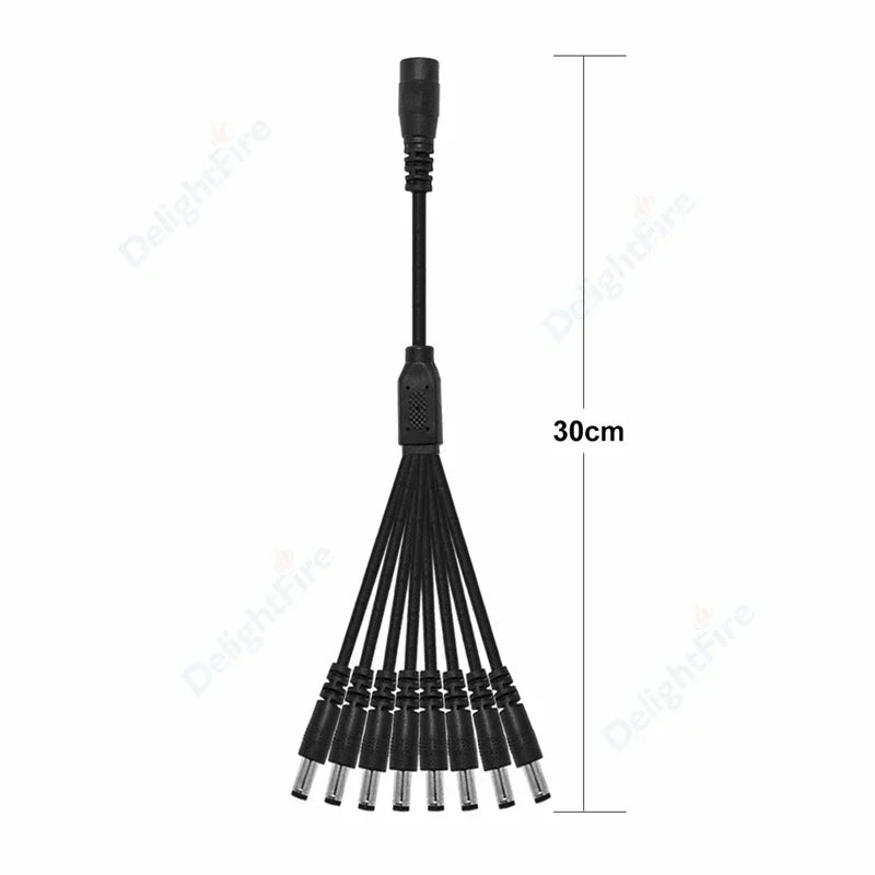 DC Power Splitter Cable 5.5mm 2.1mm 1 To 2/3/4/5/6/8 Way 5V 12V Power Adapter Connector Cord For LED Strip Lights CCTV Camera