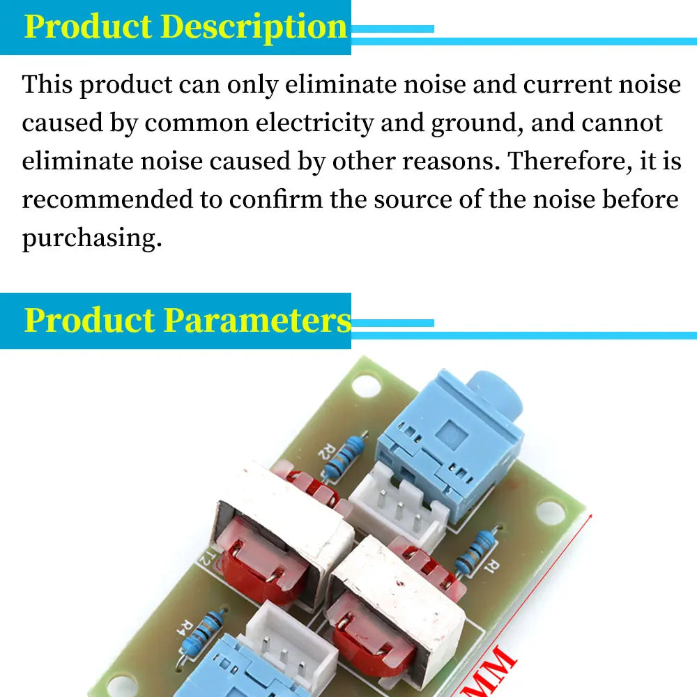 XH-M372 Stereo /Audio Isolator Vehicle Common Ground Suppression Interference Noise Isolation Module Transformer Coupler