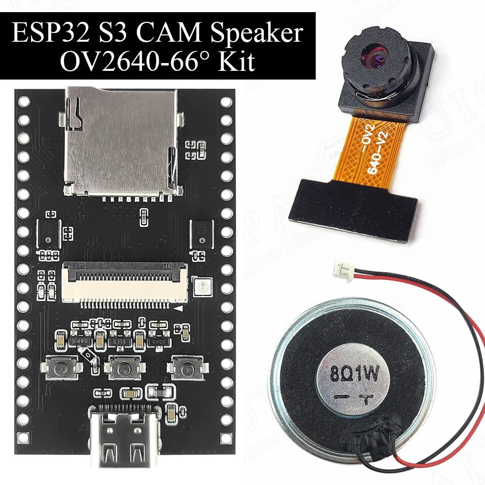 NEW ESP32-S3 CAM Speaker Development Board with OV2640 Wifi Camera Module Kit Dual MIC TF Slot N16R8 CH340X USB Type-C ESP32-S3