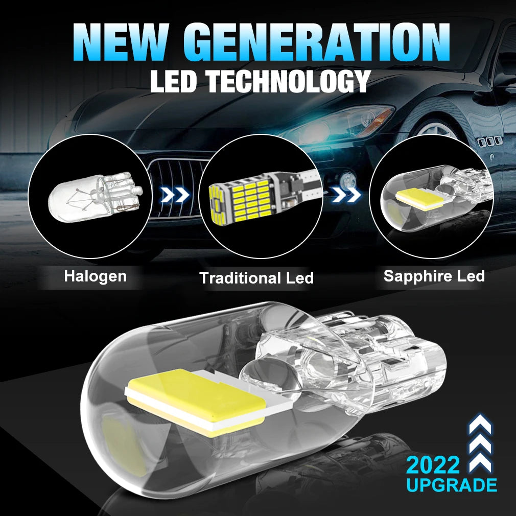 2/6x W5W T10 Led Bulbs Canbus W5W Sapphire COB Drive-Free Led Wedge Bulb 6000K 168 194 Led 5w5 Car Interior Dome Reading Bulb