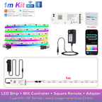 RGB-IC COB LED Strip with Tuya Wifi Controller 2.4G Remote Alexa Google Home Rainbow Color Addressable LED Tape 10m 20m 25m Kit
