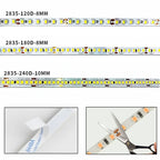 1/2/3/5/10m/lot 10mm PCB 2835 SMD 1200 LED Strip tape DC12V 24V ip20 Non waterproof Flexible Light 240 leds/m,180 leds/m,