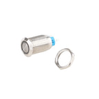 1pc 12mm Anti-Vandal Metal Push Button Switches High Flat Round With LED Green Red Blue White 3V 12V Momentary Latching Reset