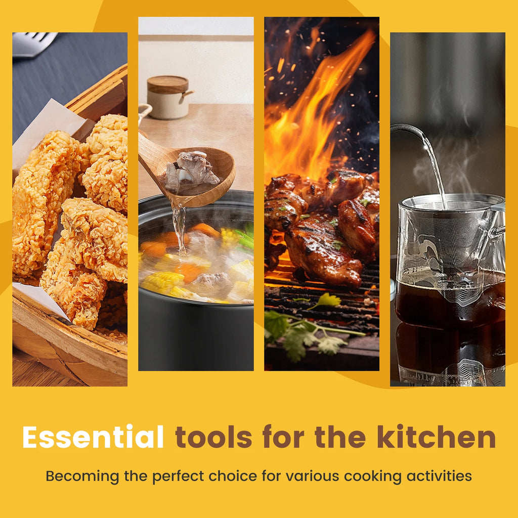 Digital Candy Thermometer with Pot Clip Kitchen Thermometer for Cooking, Baking, and Candy Making Stainless Steel Probe