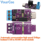 5pcs/1pc Isolated USB to RS485 Serial Port Board Module Automatic Commutation High Speed 2Mbps Communication Power Isolation