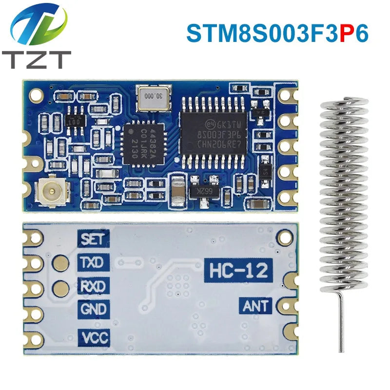 TZT 1/3PCS 433Mhz HC-12 SI4463/4438 Wireless Serial Port Module 1000m Replace Bluetooth NEW