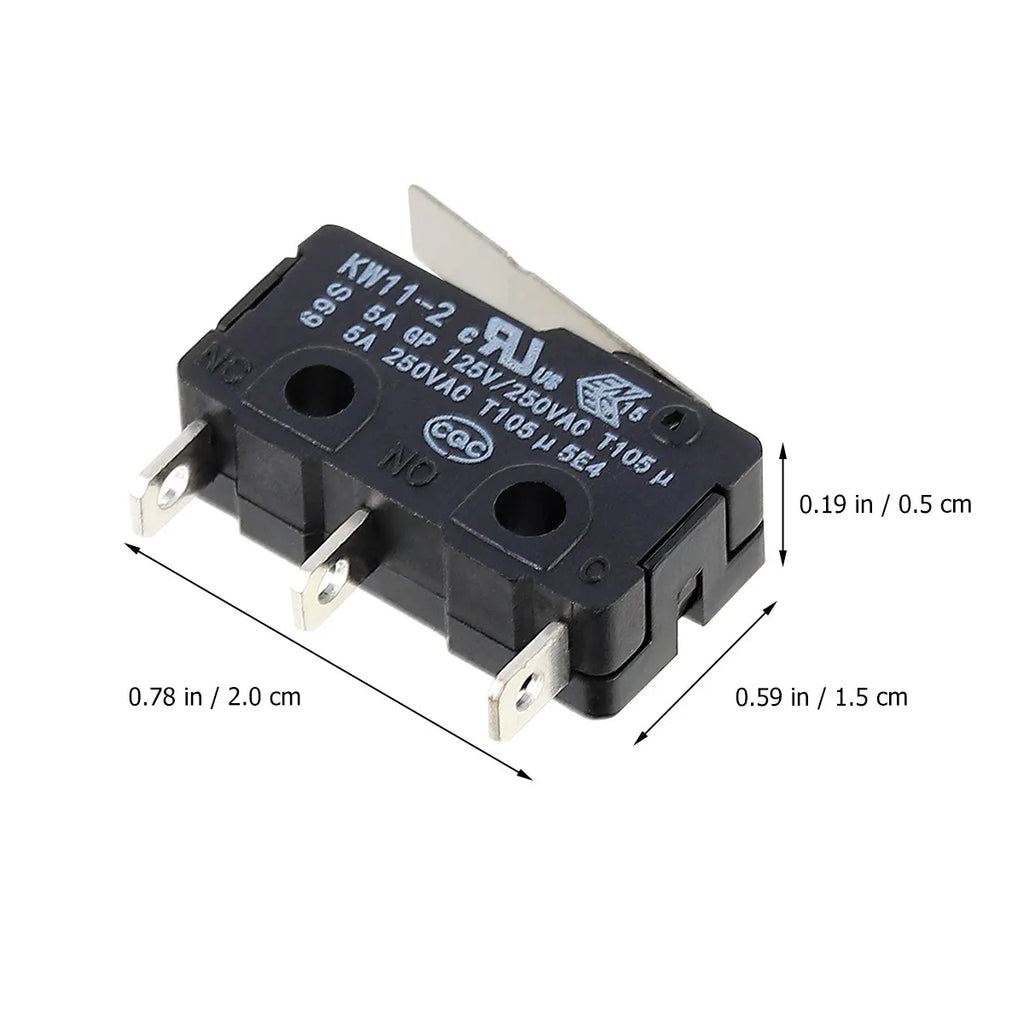 10Pcs 10A Micro Switch Hinge Lever Type Micro Limit Switch High Stability Reusable Industrial Grade Electronic