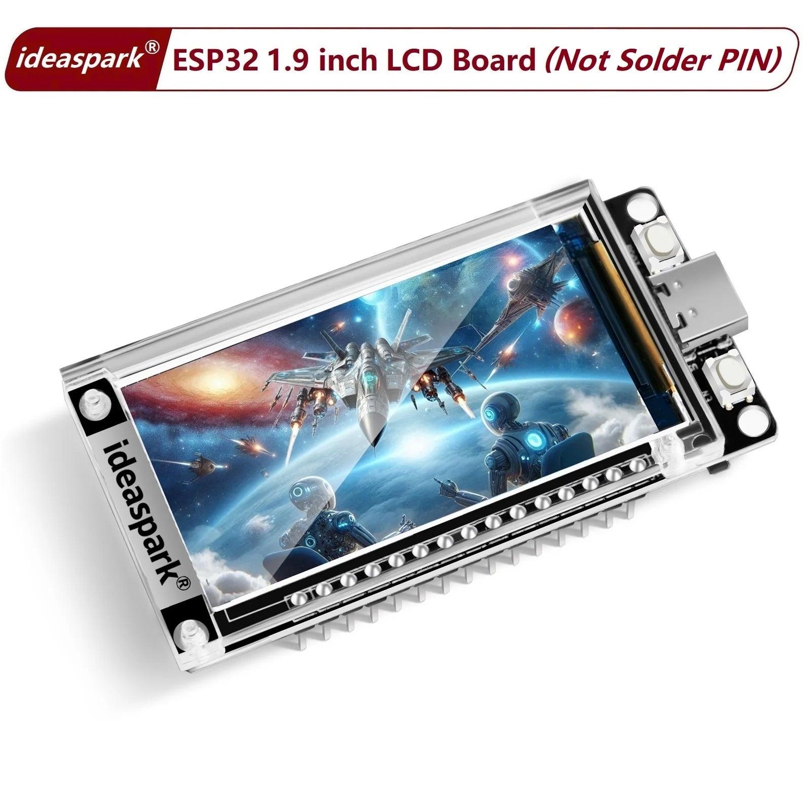 ideaspark® ESP32 16MB Development Board 1.9in ST7789 170x320 TFT LCD Display,WiFi+BL Module,CH340,Type-C for Arduino Micropython