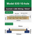 019 Series 6*9 8*12 4/6/8/10/12/14/16 Hole Zero Ground Row Copper Bar Connection Terminal Wiring Terminal of Distribution Box