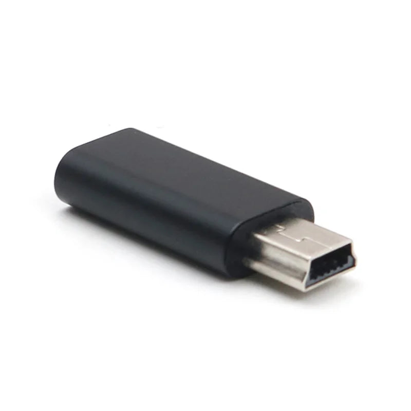 Mini USB to Type C Adapter 5 Pin Male Mini USB to Female USB Type C Data Transfer Connector for GoPro MP3 Camera PC Conventer