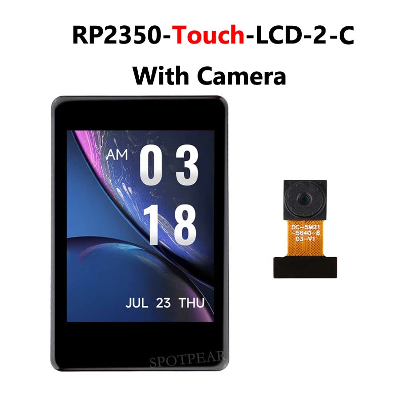 Raspberry Pi Pico 2 RP2350 2 inch LCD Capacitive TouchScreen Development Board 240x320 Display QMI8658 6-Axis /OV5640 Camera /SD