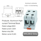 Aluminum Distribution Block Din Rail Mounting WKL 50/95/150/240 mm² Cable Power Connector Terminal Block Box