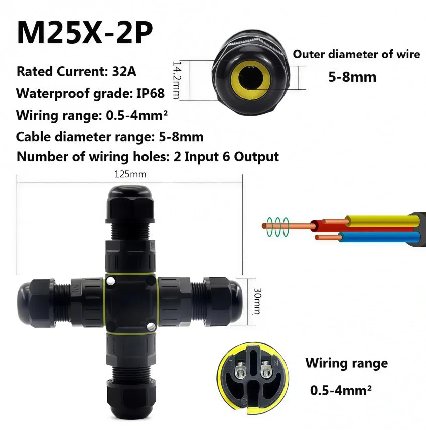 Heavy Duty Quick Connect Terminal Block T-type, IP68 Waterproof 2/3/4/5Pin for Secure & Fast Damp-Proof Wiring Connector