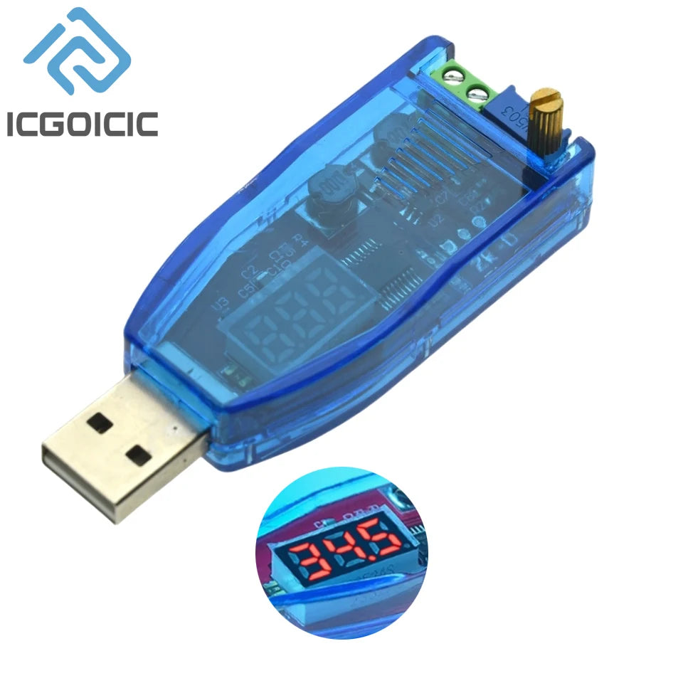 LED DC-DC 5V to DC 1-24V Adjustable Potentiometer USB Step Up/Down Buck Boost Converter Power Supply Voltage Regulator Module