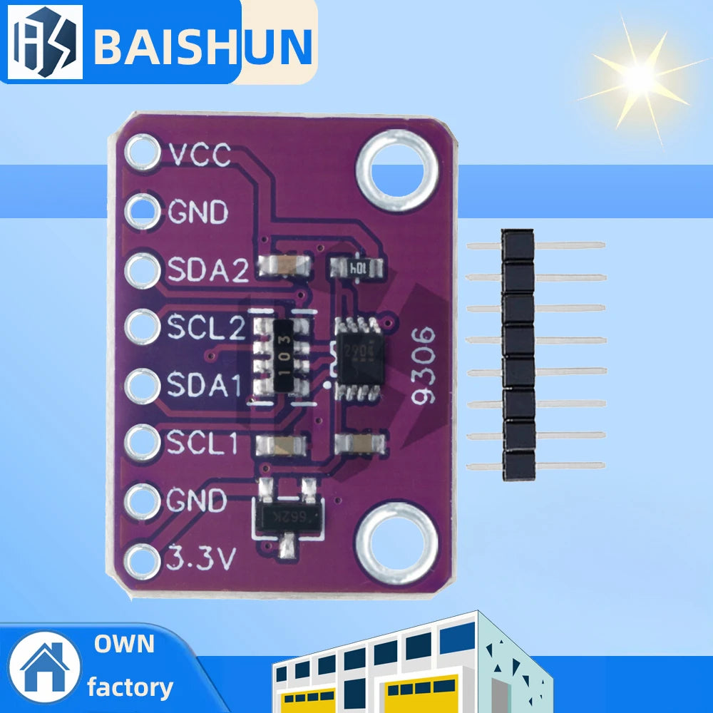 PCA9306 I2C/IIC Level Shifter - 2-Bit Bidirectional SMBus Translator, High Stability, Compatible for Arduino