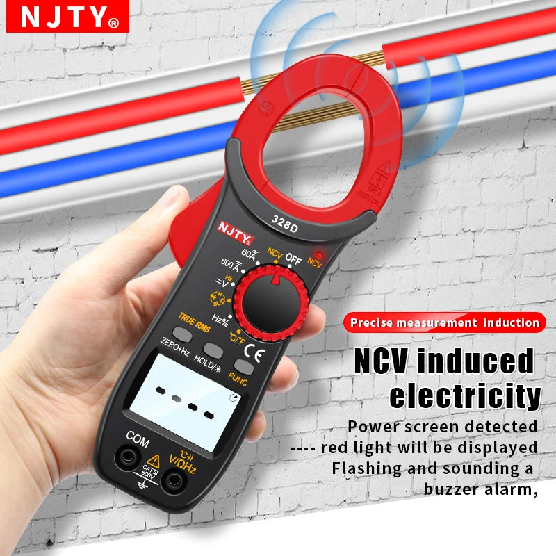 Digital Clamp Meter DC/AC Volt Amp Ohm Diode Multimeter Ammeter Multitester Current Voltage Resistance Tester NCV NJTY 3266TA