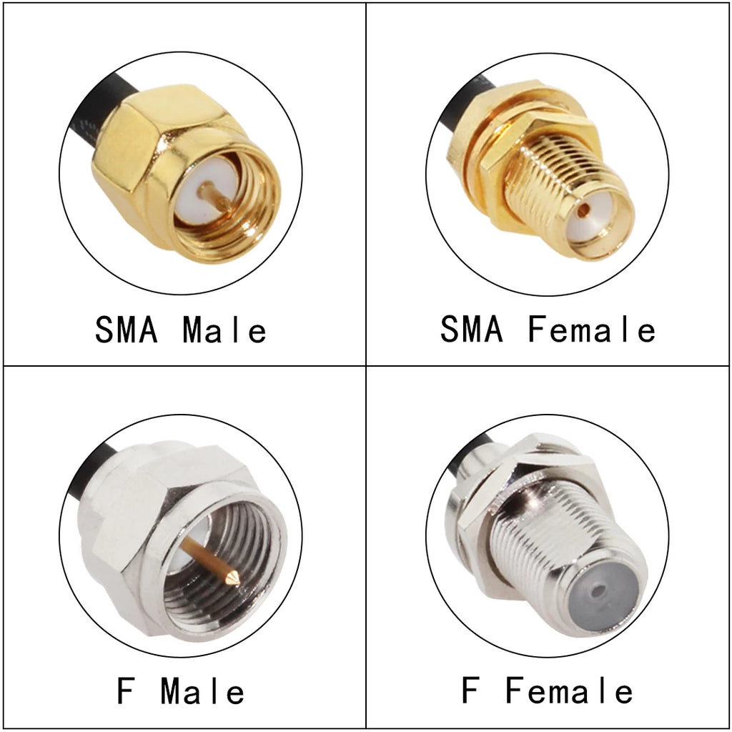 RG174 Cable IEC PAL DVB-T to SMA / F TV Male Plug & Female Jack RF Jumper Pigtail Adapter 20cm
