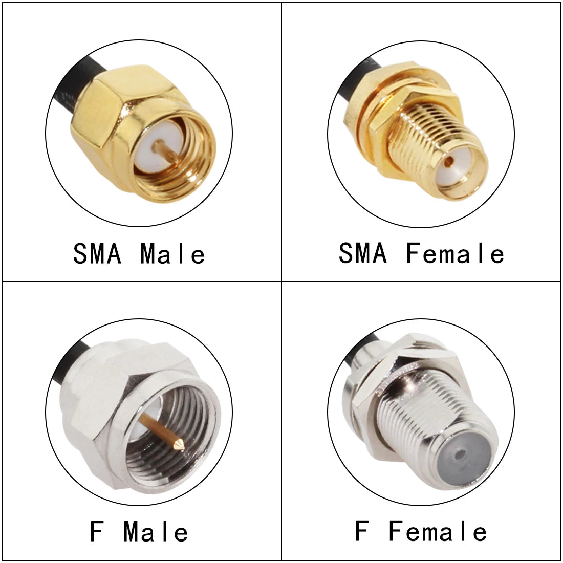 RG174 Cable IEC PAL DVB-T to SMA / F TV Male Plug & Female Jack RF Jumper Pigtail Adapter 20cm