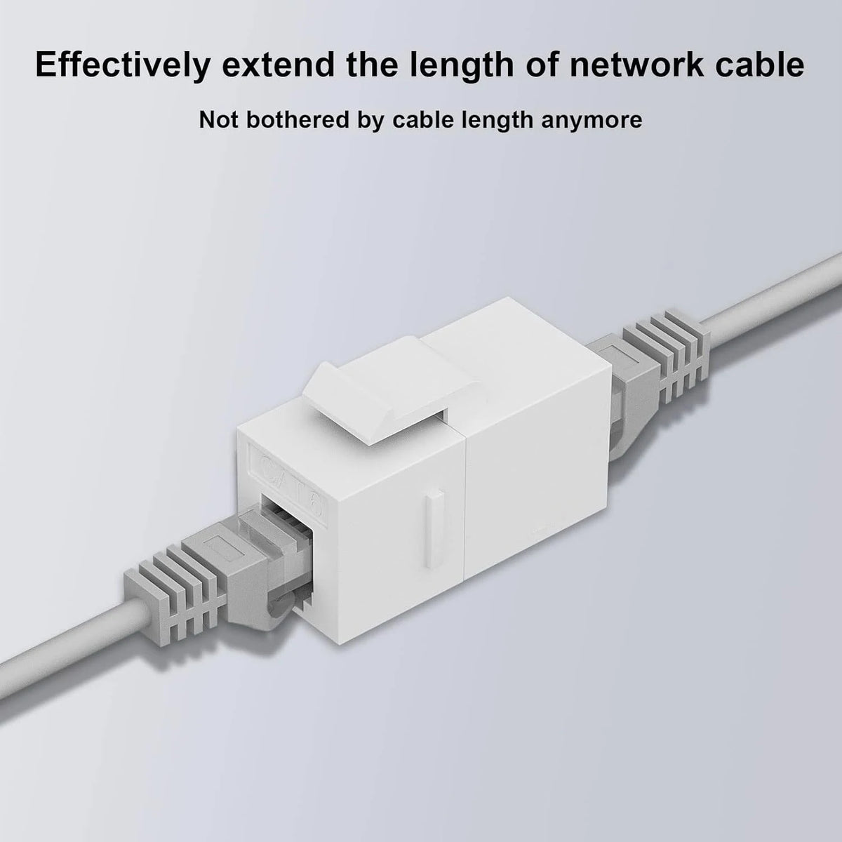 ZoeRax RJ45 CAT6 Keystone Coupler Female to Female Insert Coupler, UTP CAT6 Keystone Inline Coupler White