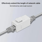 ZoeRax RJ45 CAT6 Keystone Coupler Female to Female Insert Coupler, UTP CAT6 Keystone Inline Coupler White