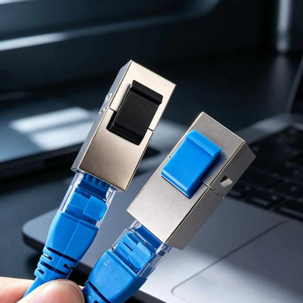 1-4PCS Ethernet LAN Network Cable Adapter RJ45 Keystone Jack CAT7 CAT6A Shielded Modular Coupler with Latch CAT5e Connectors