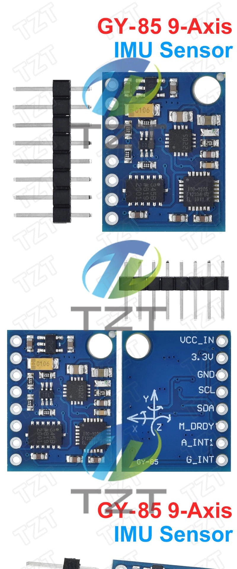 GREATZT GY-85 BMP085 Sensor Modules 9 Axis Sensor Module (ITG3205 +ADXL345 + QMC5883L) ,6DOF 9DOF IMU Sensor