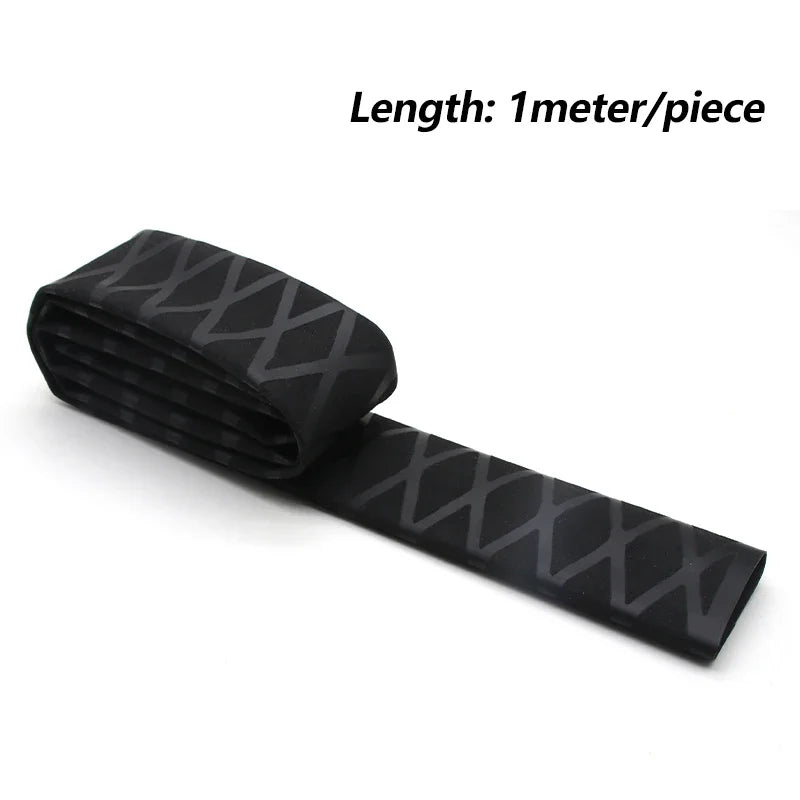 Black Non-Slip Heat Shrink Tube ID15 18 20 22 25 28 30 35 40 45 50mm for Fishing Rod Grip DIY Heat Shrink Wrapping Shrink Tubing