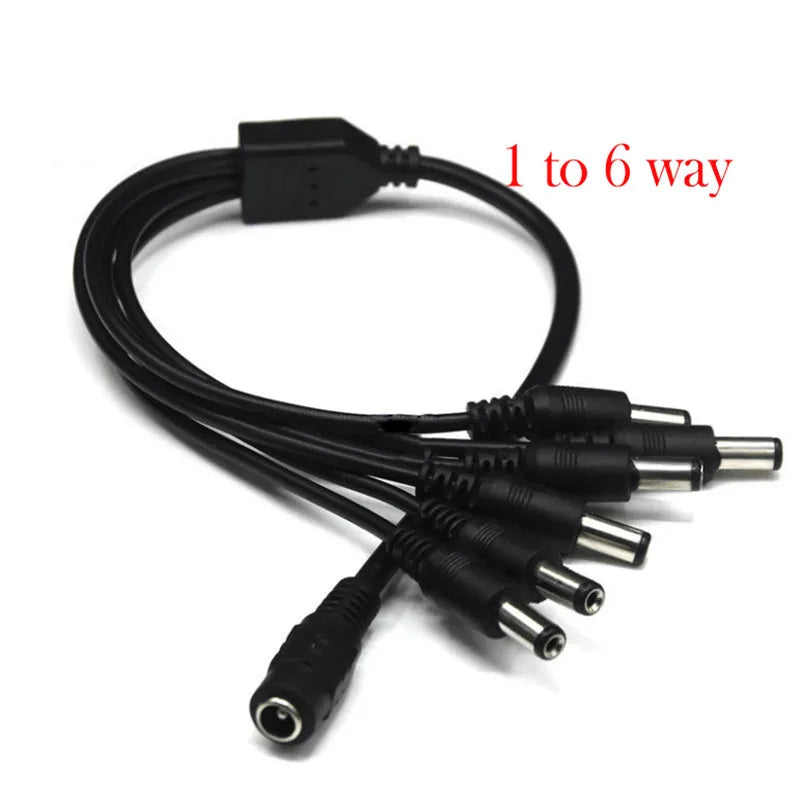12V DC Power Supply 1 Female to 2 3 4 5 8 Male way Splitter Plug extension Cable cord connector 5.5*2.1mm for Led strip light