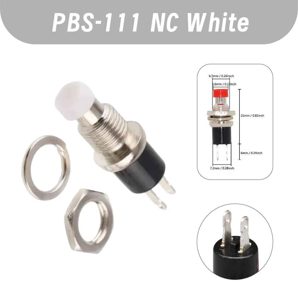 Mini Momentary Push Button Switch PBS-110 NO Press The Reset PBS-111 NC 7mm