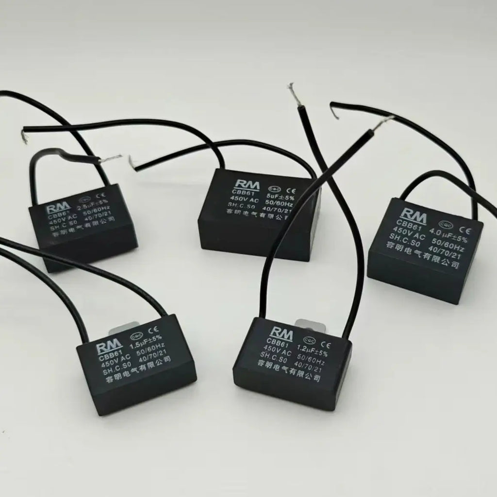 1Pcs Cbb61 450V Starting Capacitor 0.8/1/1.2/1.5/1.8/2/2.5/3/3.5/4/5Uf Micro Capacitor for Fan, Ceiling Fan, Exhaust Fan, Range Hood Motor, Micro Motor Run Capacitor Cbb61