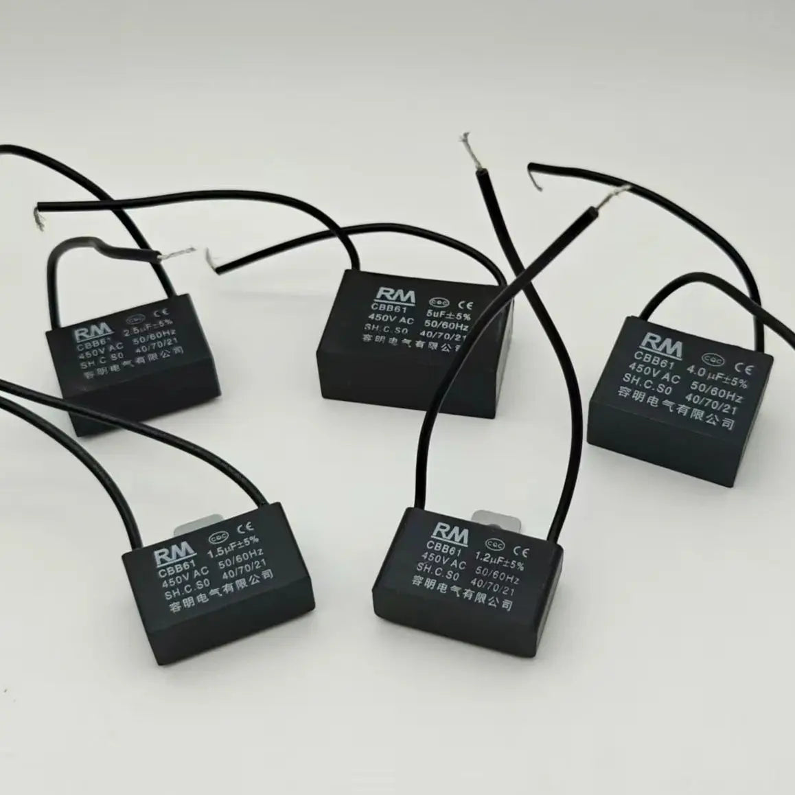 1Pcs Cbb61 450V Starting Capacitor 0.8/1/1.2/1.5/1.8/2/2.5/3/3.5/4/5Uf Micro Capacitor for Fan, Ceiling Fan, Exhaust Fan, Range Hood Motor, Micro Motor Run Capacitor Cbb61