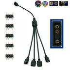 5-24V 3 Pin RGB Connector 1 To 1 2 3 4 5 3pin Wire Splitter Extension Cable for Computer Fan Motherboard AURA RGB LED Tape Light